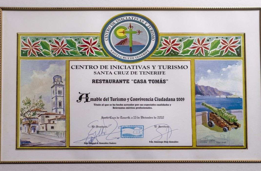 Restaurante Casa Tomás premios 8